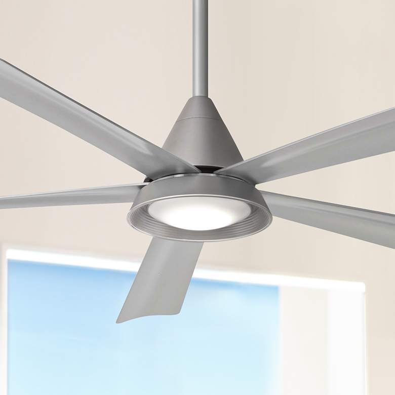 Image 1 54 inch Minka Aire Cone Silver Wet Rated LED Ceiling Fan with Remote