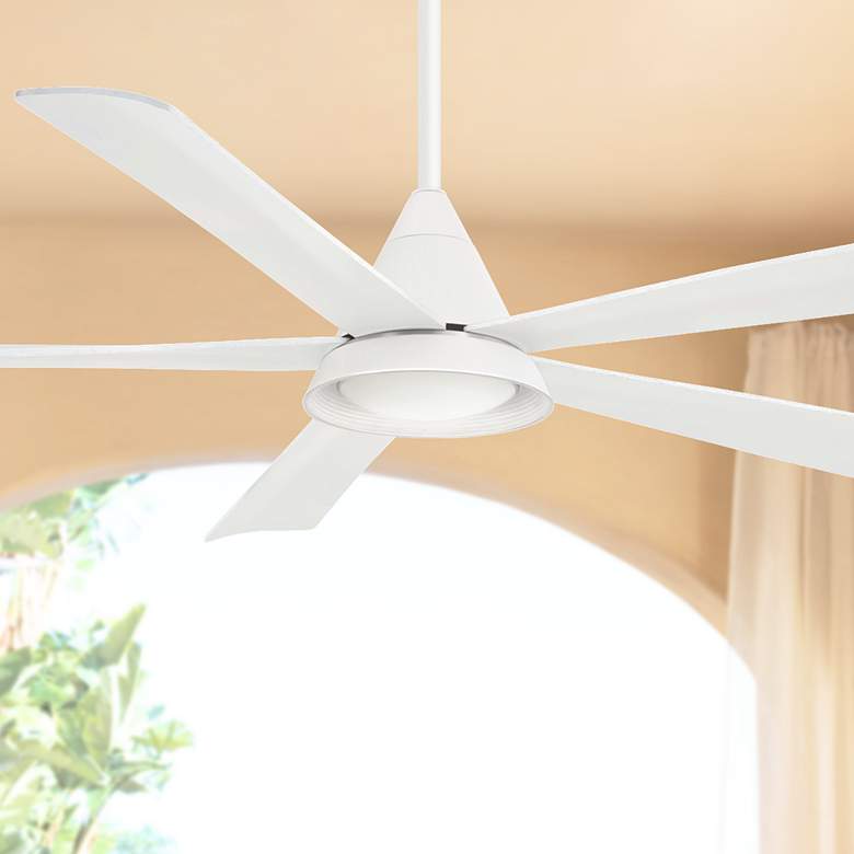 Image 1 54 inch Minka Aire Cone White Wet Rated LED Ceiling Fan with Remote