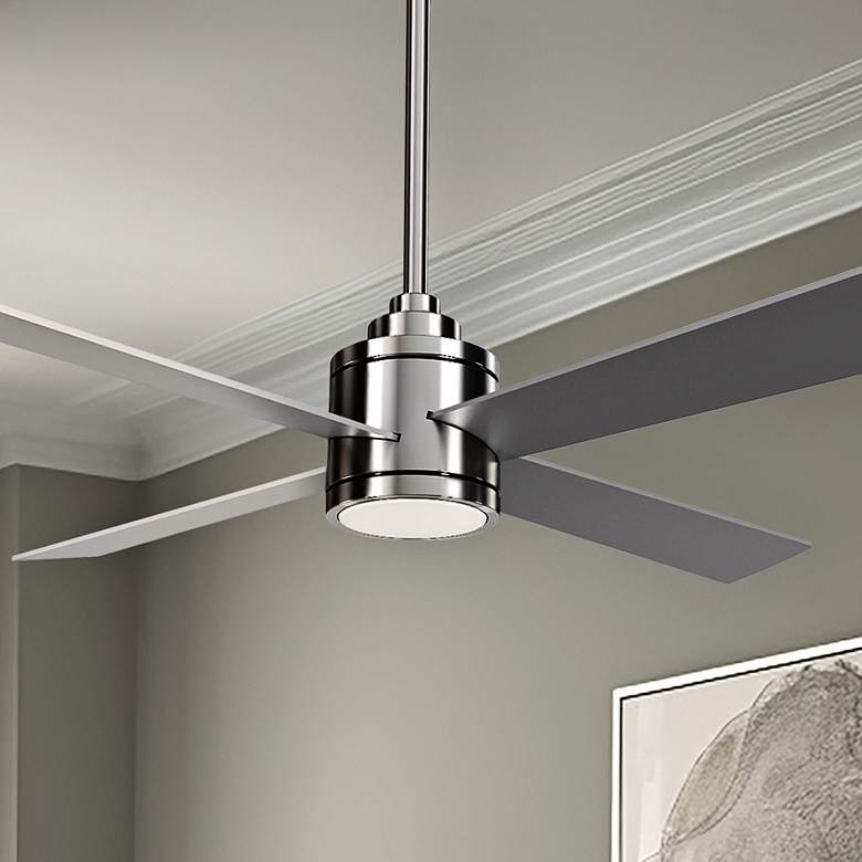 Image 2 54" Minka Aire Falco Brushed Nickel LED Indoor Ceiling Fan