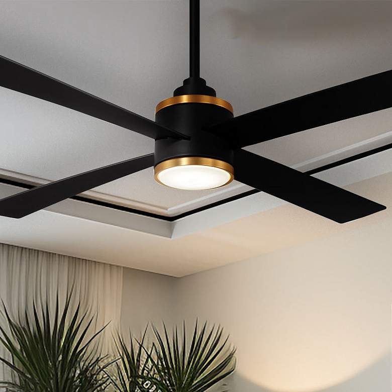 Image 2 54" Minka Aire Falco Coal and Brass LED Indoor Ceiling Fan