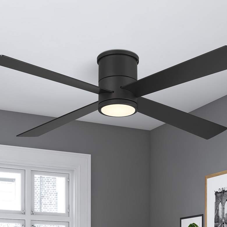 Image 1 54" Minka Aire Falco Flush Coal Black LED Ceiling Fan