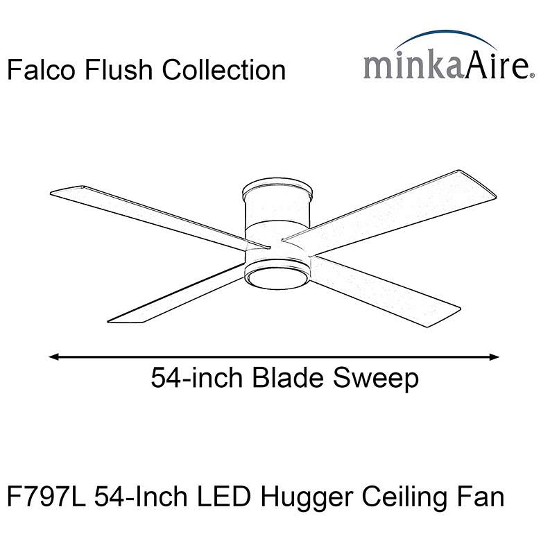 Image 7 54" Minka Aire Falco Flush Coal Black LED Ceiling Fan more views