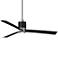 54" Minka Aire Gear Modern Black and Steel Ceiling Fan with Remote