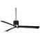 54" Minka Aire Gear Modern Black and Steel Ceiling Fan with Remote