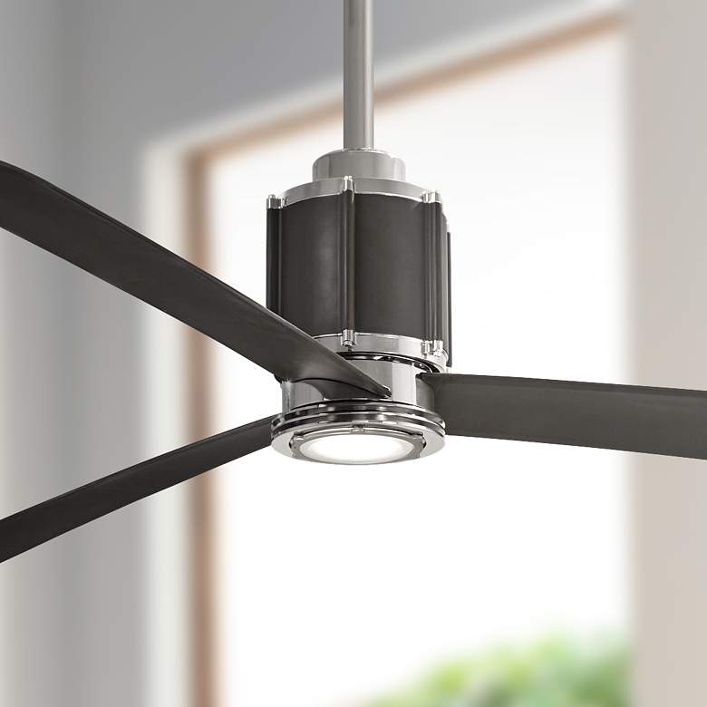 Image 1 54 inch Minka Aire Gear Polished Nickel Bronze LED Ceiling Fan with Remote