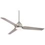 54" Minka Aire Java Brushed Nickel Wet Ceiling Fan with Remote Control