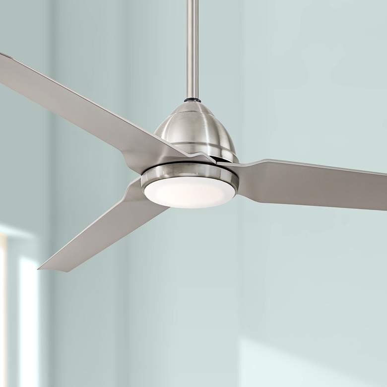 Image 1 54 inch Minka Aire Java Brushed Nickel Wet Ceiling Fan with Remote Control