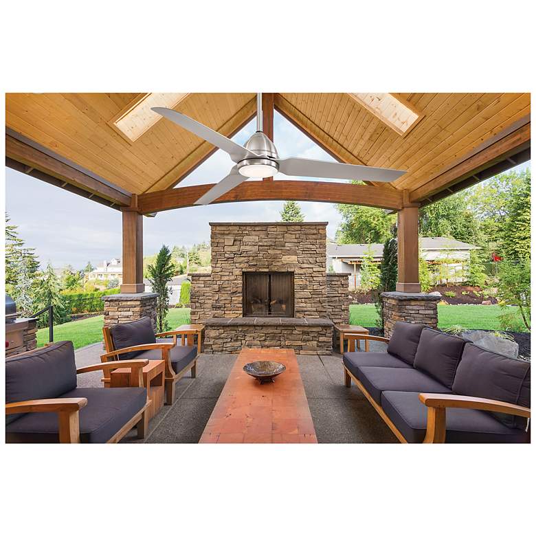 Image 3 54" Minka Aire Java Brushed Nickel Wet Ceiling Fan with Remote Control more views
