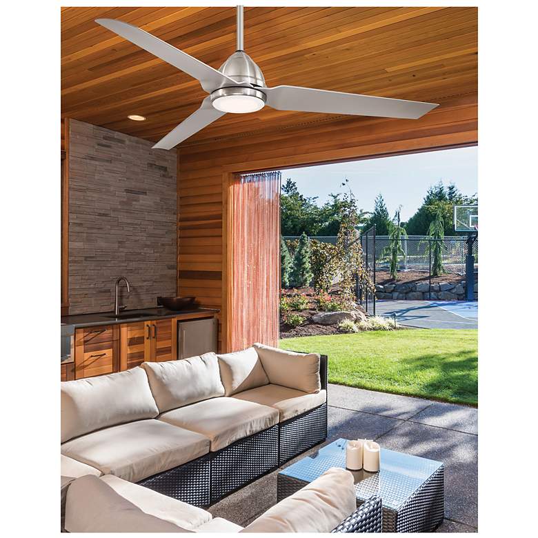 Image 7 54" Minka Aire Java Brushed Nickel Wet Ceiling Fan with Remote Control more views