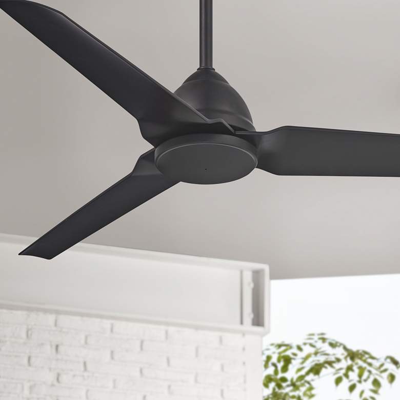 Image 1 54 inch Minka Aire Java Coal Black Wet Rated Ceiling Fan with Remote