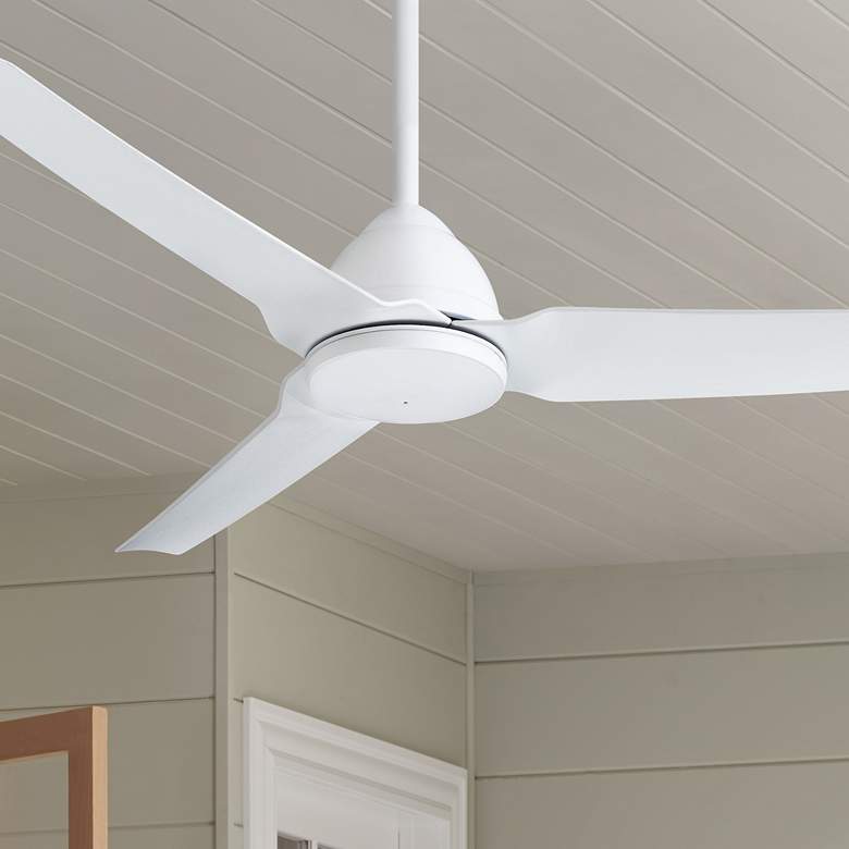 Image 1 54 inch Minka Aire Java Flat White Wet Rated Ceiling Fan with Remote