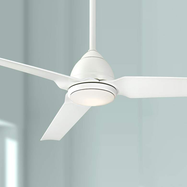 Image 1 54" Minka Aire Java Flat White Wet Rated LED Ceiling Fan with Remote