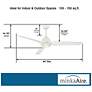 54" Minka Aire Java Flat White Wet Rated LED Ceiling Fan with Remote