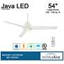 54" Minka Aire Java Flat White Wet Rated LED Ceiling Fan with Remote