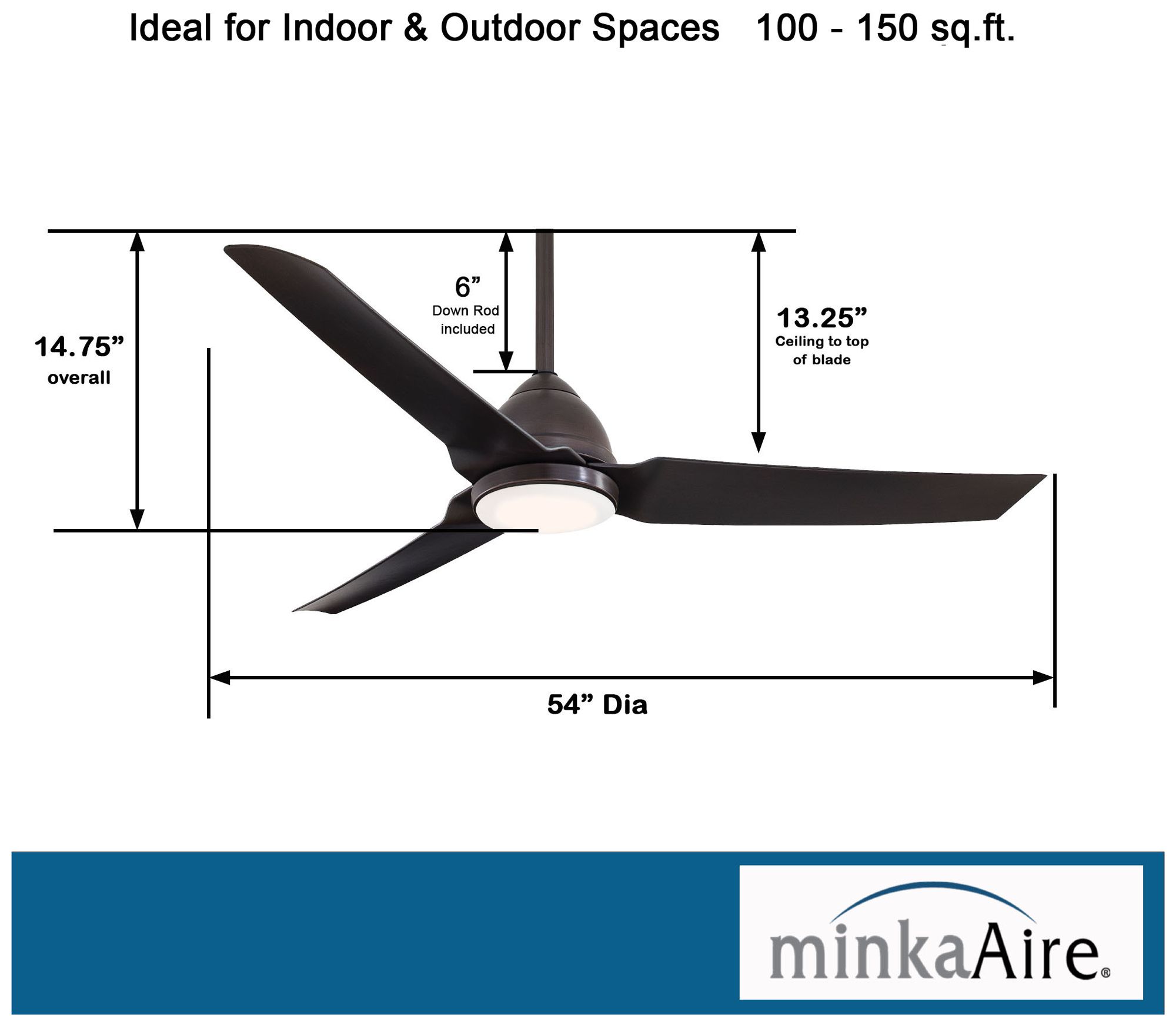 54" Minka Aire Java Kocoa LED Ceiling Fan with Remote Control