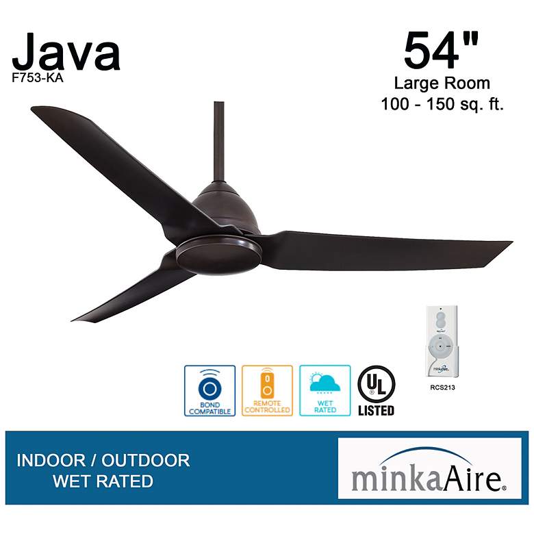 Image 5 54" Minka Aire Java Kocoa Wet Rated Ceiling Fan with Remote Control more views