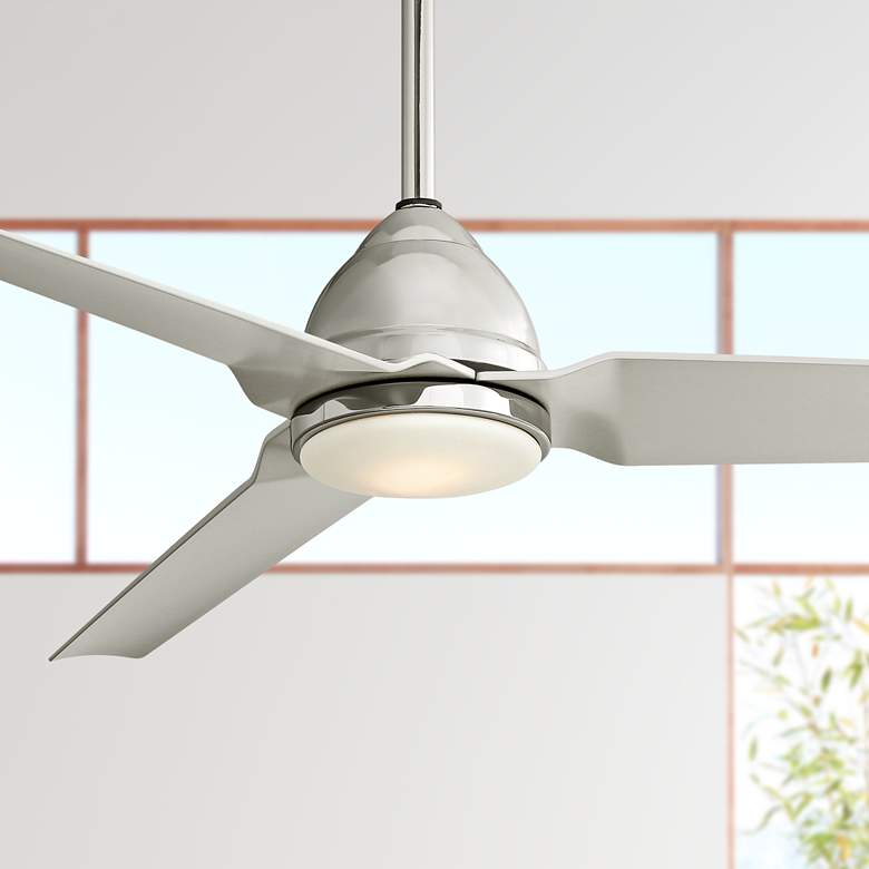 Image 1 54 inch Minka Aire Java Polished Nickel LED Ceiling Fan with Remote