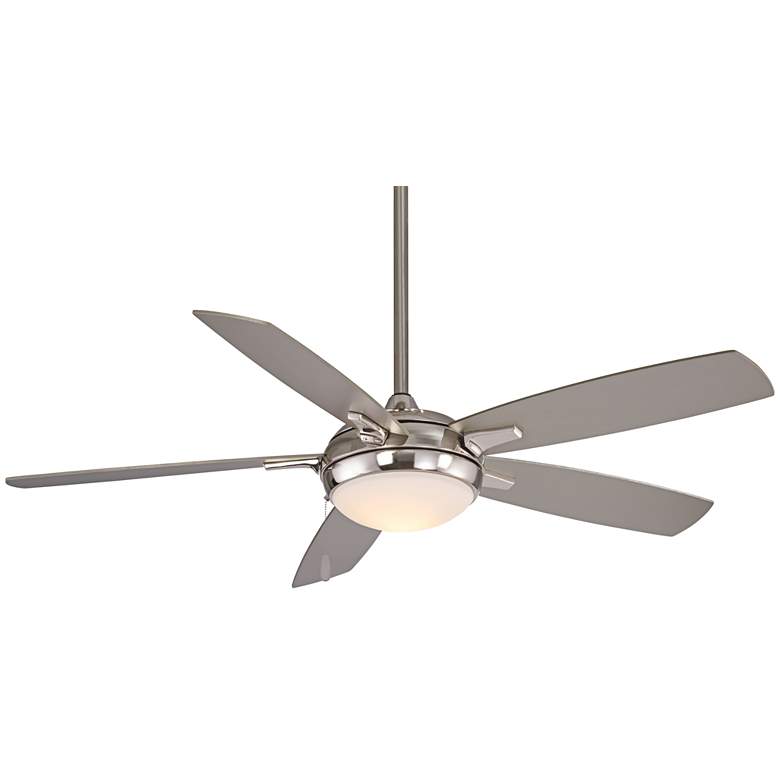Image 2 54" Minka Aire Lun-Aire Brushed Nickel Pull Chain LED Ceiling Fan