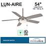 7_54" Minka Aire Lun-Aire Brushed Nickel Pull Chain LED Ceiling Fan more views