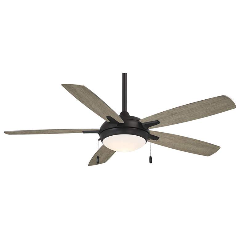 Image 1 54 inch Minka Aire Lun-Aire Coal and Gray LED Ceiling Fan with Pull Chain
