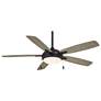 54" Minka Aire Lun-Aire Coal and Gray LED Ceiling Fan with Pull Chain