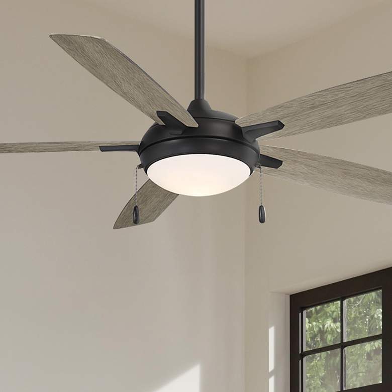 Image 1 54" Minka Aire Lun-Aire Coal and Gray LED Ceiling Fan with Pull Chain