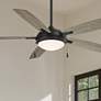 1_54" Minka Aire Lun-Aire Coal and Gray LED Ceiling Fan with Pull Chain