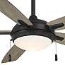 3_54" Minka Aire Lun-Aire Coal and Gray LED Ceiling Fan with Pull Chain more views