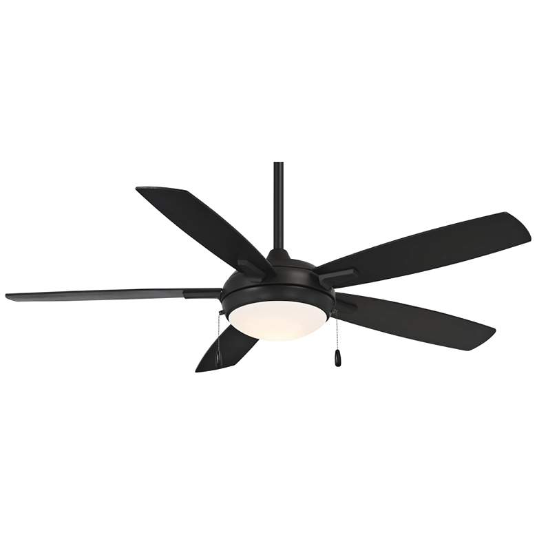 Image 1 54" Minka Aire Lun-Aire Coal Black LED Ceiling Fan with Pull Chain