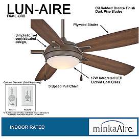 Image5 of 54" Minka Aire Lun-Aire Oil Rubbed Bronze LED Pull Chain Ceiling Fan more views