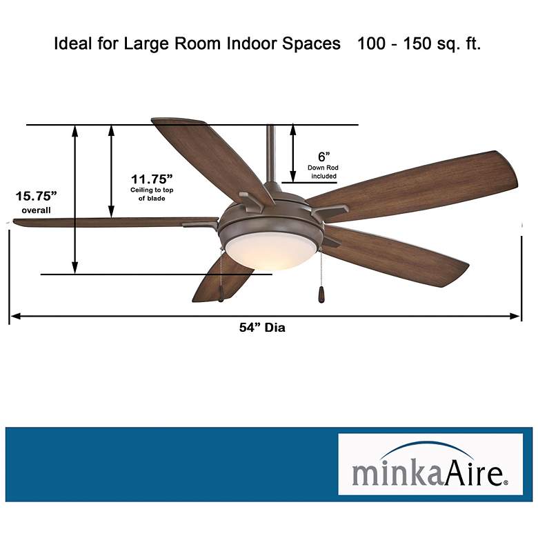 Image 6 54" Minka Aire Lun-Aire Oil Rubbed Bronze LED Pull Chain Ceiling Fan more views