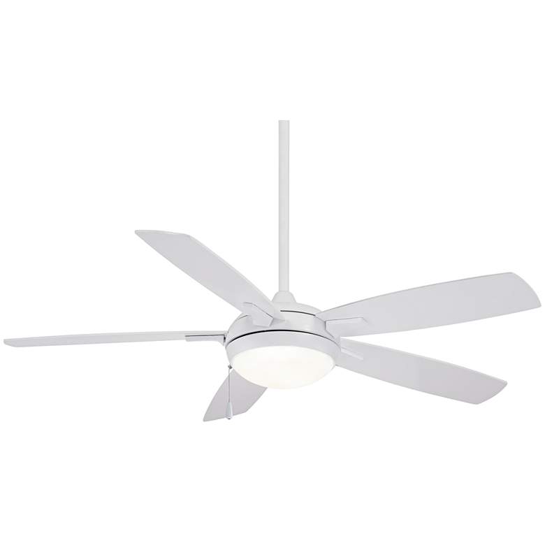 Image 2 54 inch Minka Aire Lun-Aire White LED Ceiling Fan with Pull Chain