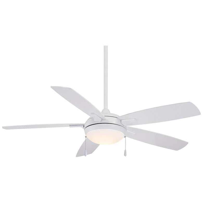 Image 2 54 inch Minka Aire Lun-Aire White LED Ceiling Fan with Pull Chain