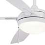 54" Minka Aire Lun-Aire White LED Ceiling Fan with Pull Chain