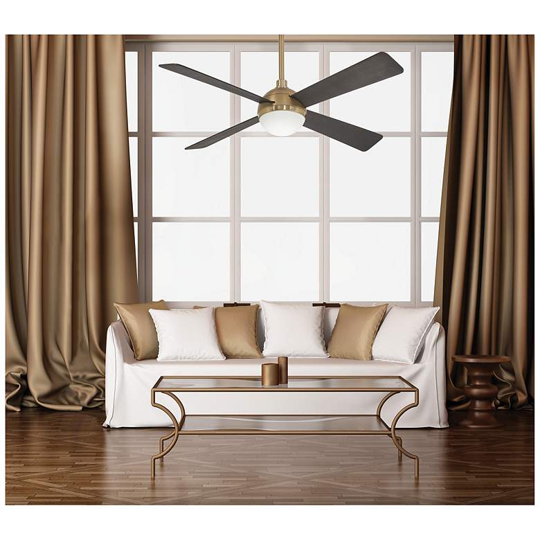 Image 6 54 inch Minka Aire Orb Brushed Brass LED Ceiling Fan with Remote Control more views