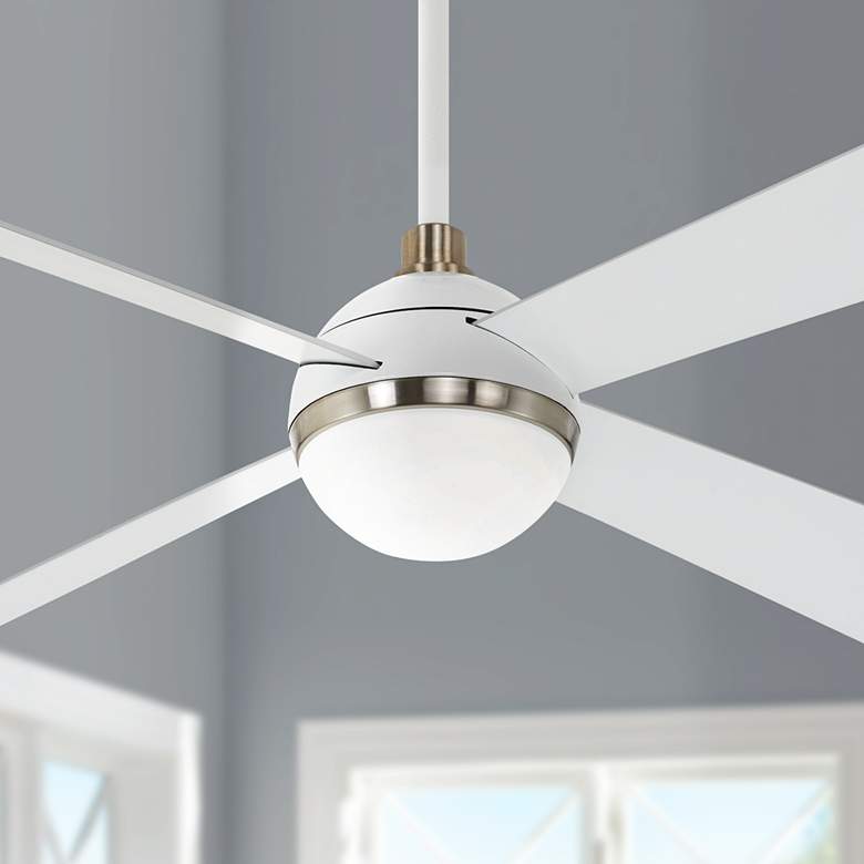 Image 1 54 inch Minka Aire Orb LED Flat White Indoor Ceiling Fan with Remote