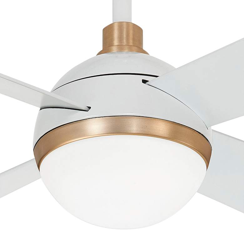 Image 3 54 inch Minka Aire Orb White and Brass LED Ceiling Fan with Remote Control more views