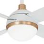 54" Minka Aire Orb White and Brass LED Ceiling Fan with Remote Control
