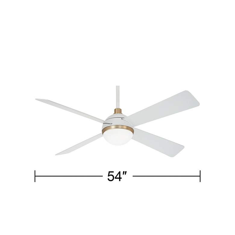 Image 6 54 inch Minka Aire Orb White and Brass LED Ceiling Fan with Remote Control more views