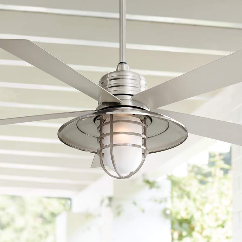 Image 1 54" Minka Aire Rainman Brushed Nickel Ceiling Fan