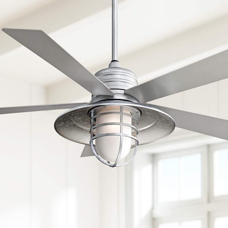 Image 1 54 inch Minka Aire Rainman Galvanized Ceiling Fan