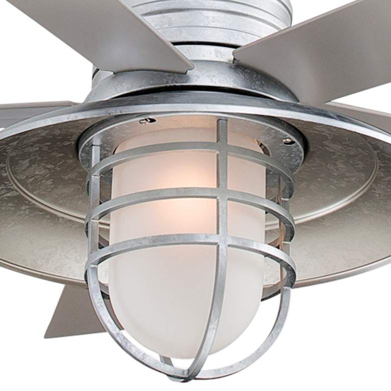 Image 3 54" Minka Aire Rainman Galvanized Wet Rated LED Fan with Wall Control more views
