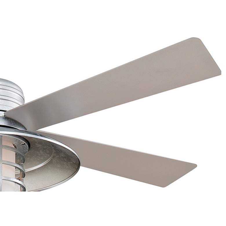 Image 4 54 inch Minka Aire Rainman Galvanized Wet Rated LED Fan with Wall Control more views