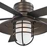54" Minka Aire Rainman Iron Cage Light Wet Rated Fan with Wall Control