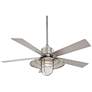 54" Minka Aire Rainman Nickel LED Wet Rated Fan with Wall Control