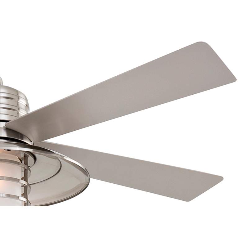 Image 3 54 inch Minka Aire Rainman Nickel LED Wet Rated Fan with Wall Control more views