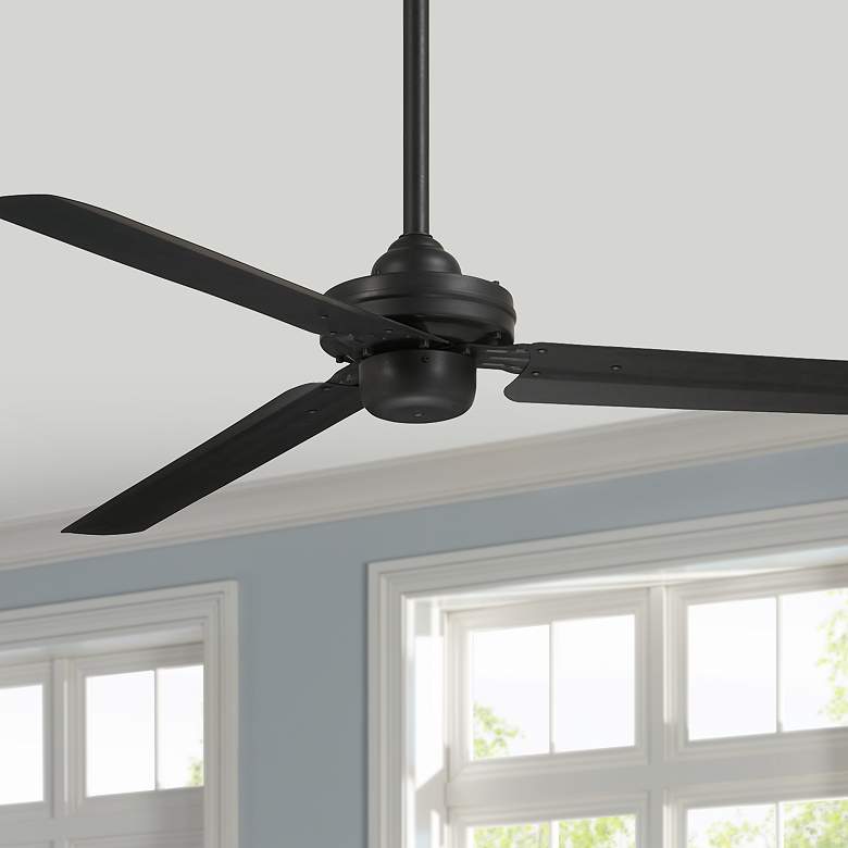 Image 1 54 inch Minka Aire Steal Coal Finish 3-Blade Ceiling Fan with Wall Control