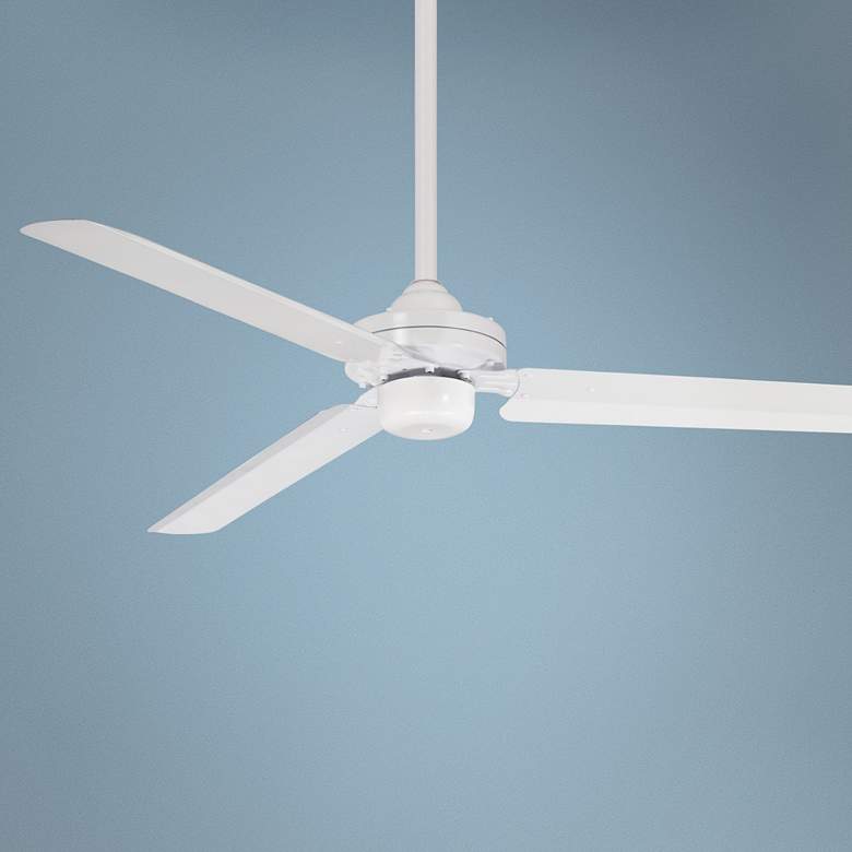 Image 1 54 inch Minka Aire Steal Flat White Ceiling Fan with Wall Control
