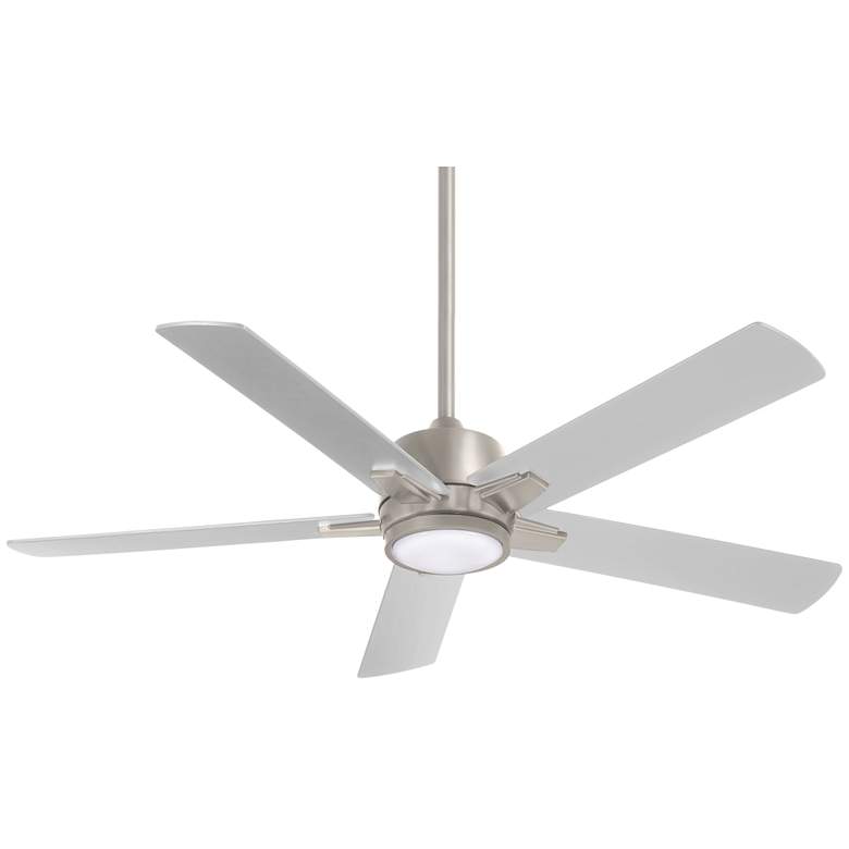 Image 1 54 inch Minka Aire Stout Brushed Nickel LED Ceiling Fan with Remote