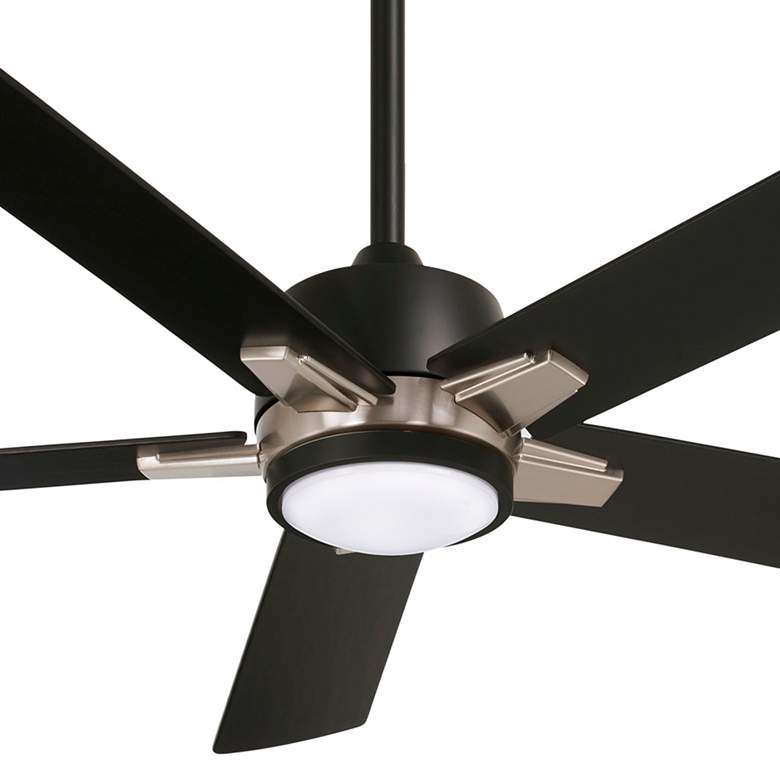 Image 2 54" Minka Aire Stout Coal Brushed Nickel LED Ceiling Fan with Remote more views